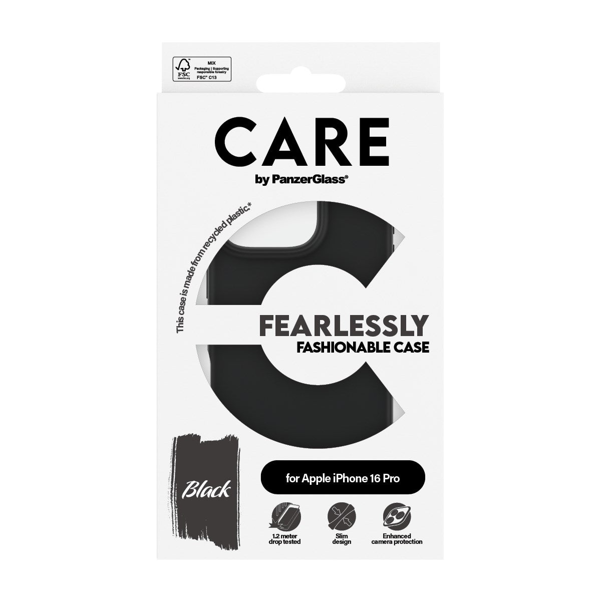CARE by PanzerGlass® Case Black iPhone 16 Pro